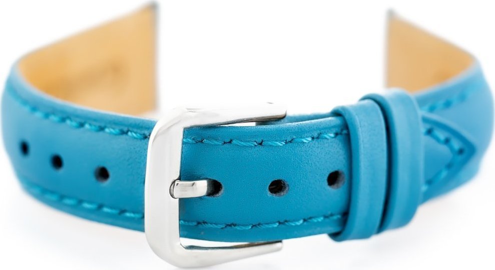 Pasek skórzany do zegarka W94 - jasnoniebieski - 12mm