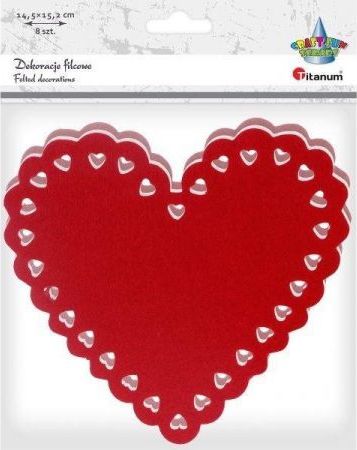 Titanum Filcowe serca 155x145mm mix 8szt