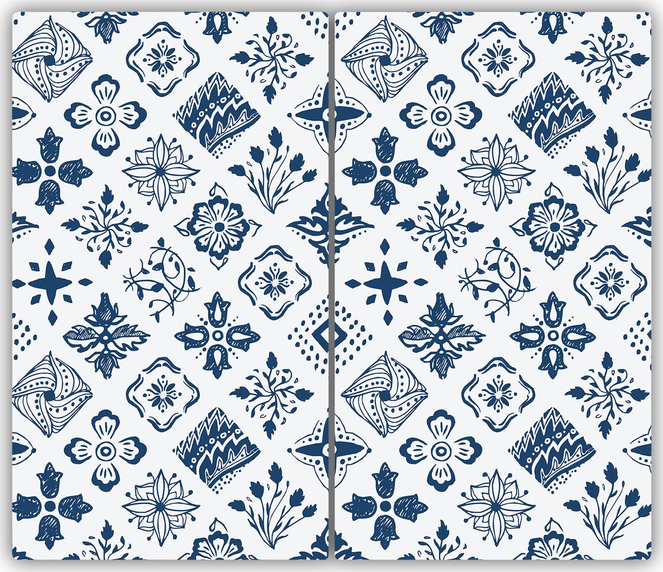 Deska do krojenia Tulup szklana Kwiecisty wzór 5 52x30cm 2szt.