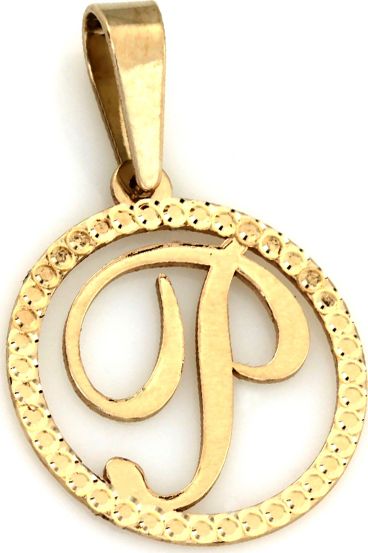 Lovrin Złota przywieszka 585 literka P w kole 0,67g