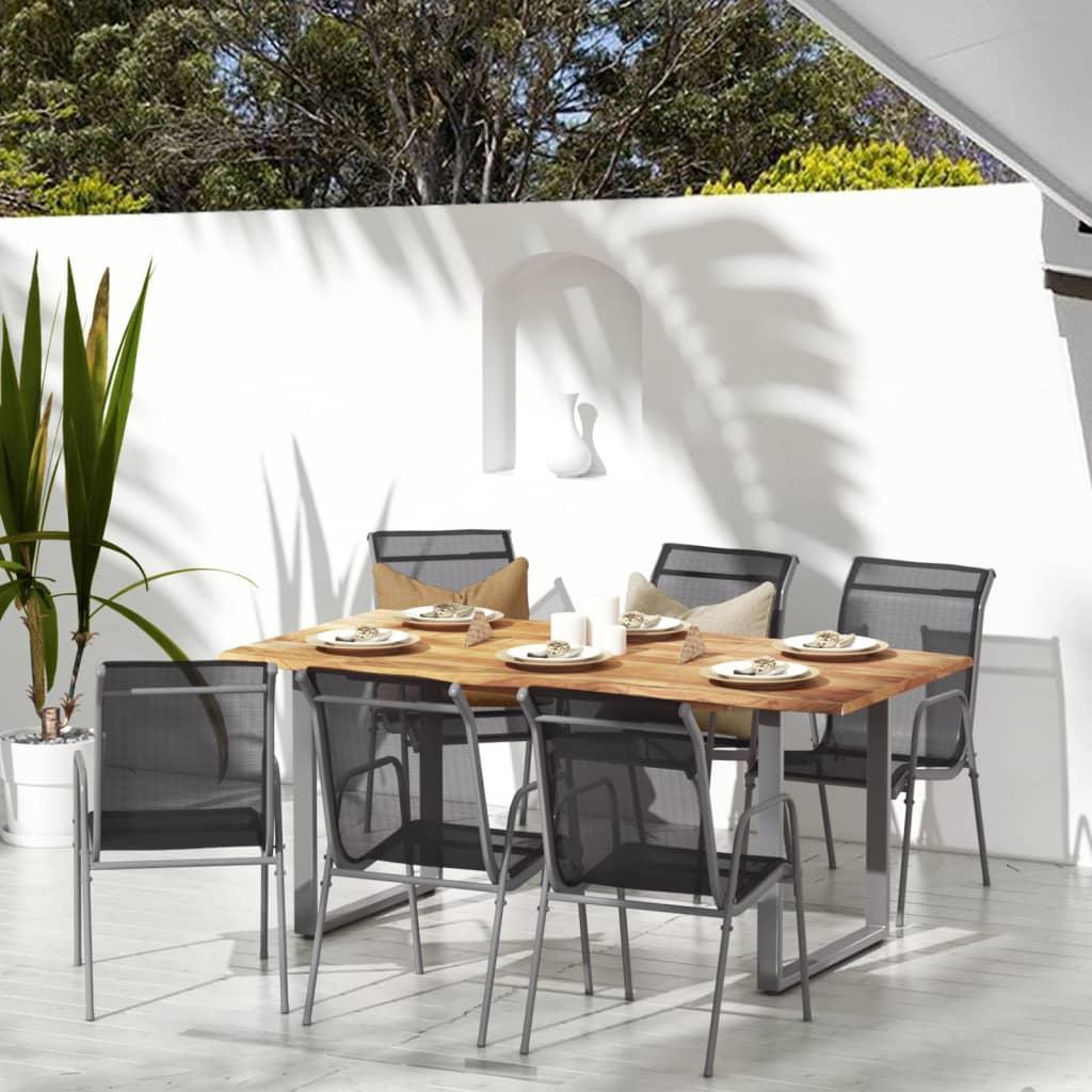 vidaXL Krzesła ogrodowe, 6 szt., stal i tworzywo textilene, czarne