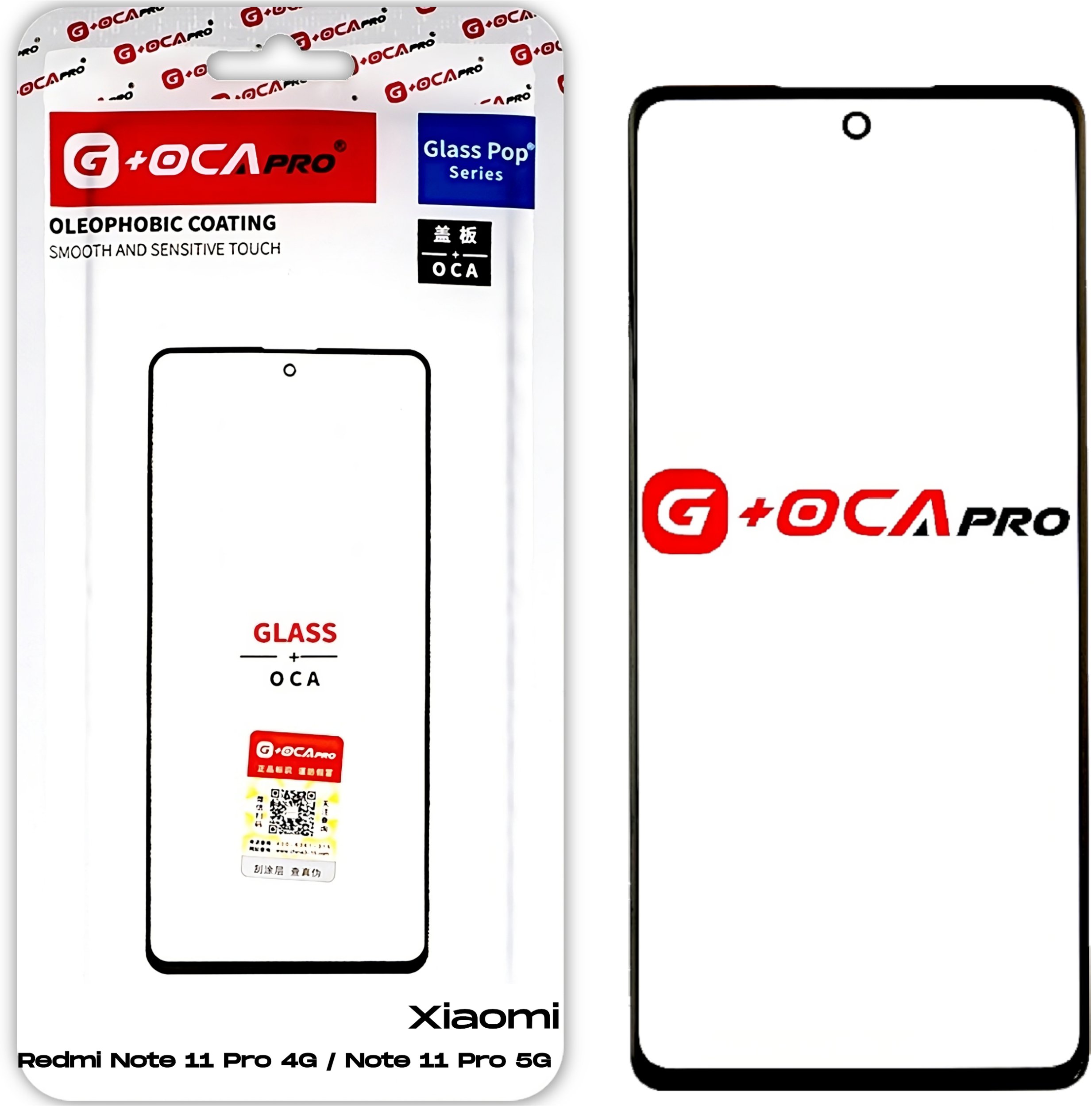 Xiaomi Redmi Note 11 Pro 4G / 11 Pro 5G Szyba z Klejem OCA do Refabrykacji