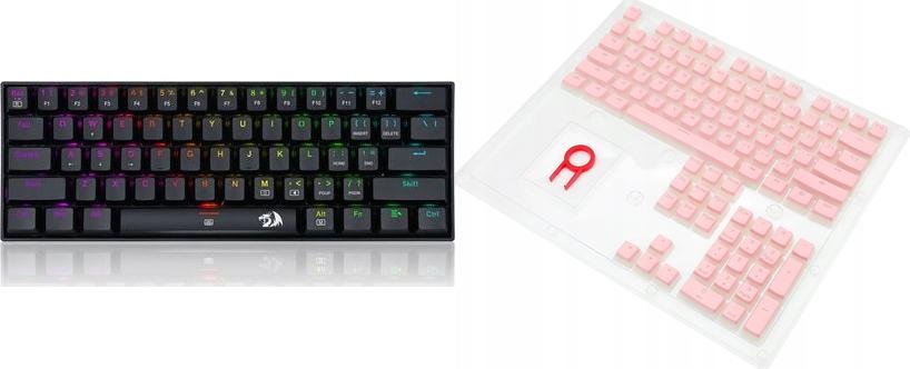 Klawiatura Redragon Redragon K630 DragonBorn Outemu Red (RED-K630RGB) + A130 PBT Doubleshot Pink Keycaps (A130 Pink)