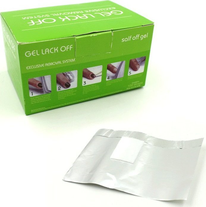 Cosmetics Zone Folia do usuwania lakierów hybrydowych - 100 sztuk