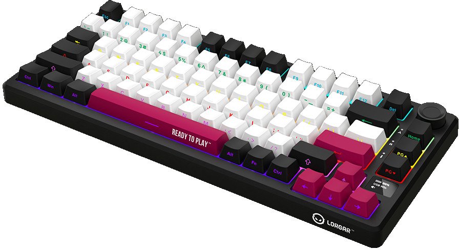 LORGAR KBP7075W Wireless 75% Mechanical Gaming Keyboard Pro Black/red EN layout