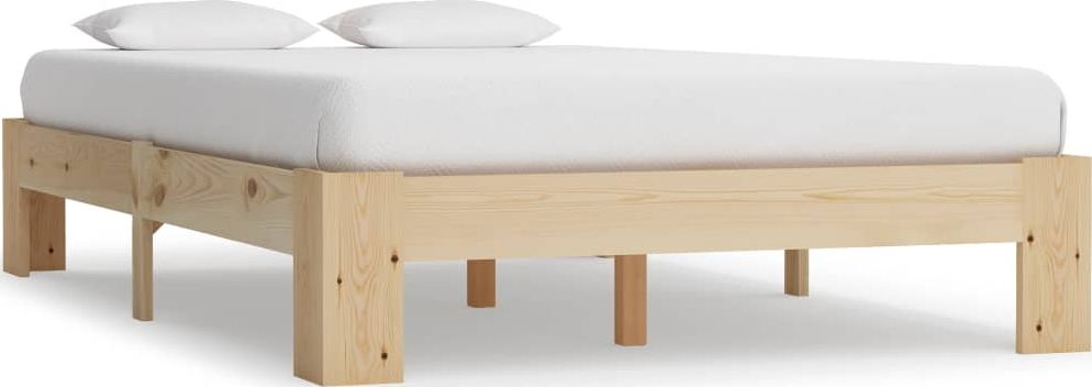 vidaXL Rama łóżka, lite drewno sosnowe, 140 x 200 cm