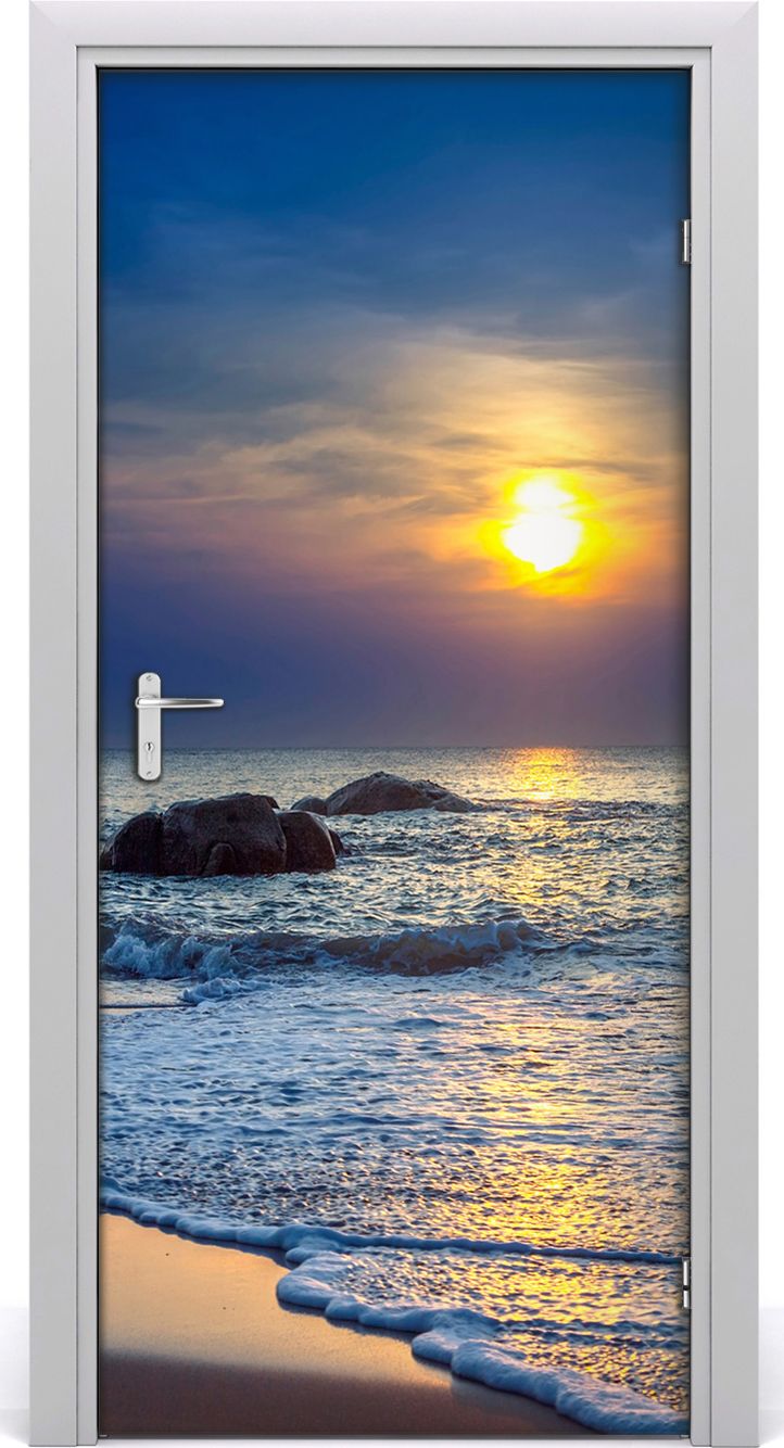 Tulup Fototapeta samoprzylepna na drzwi 95 x 205 cm słońca na plaży