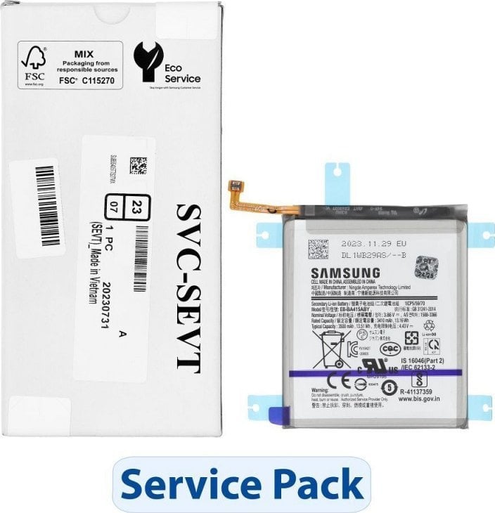 Bateria Samsung ServicePack Bateria EB-BA415ABY do SAMSUNG A41 A415 GH82-22861A