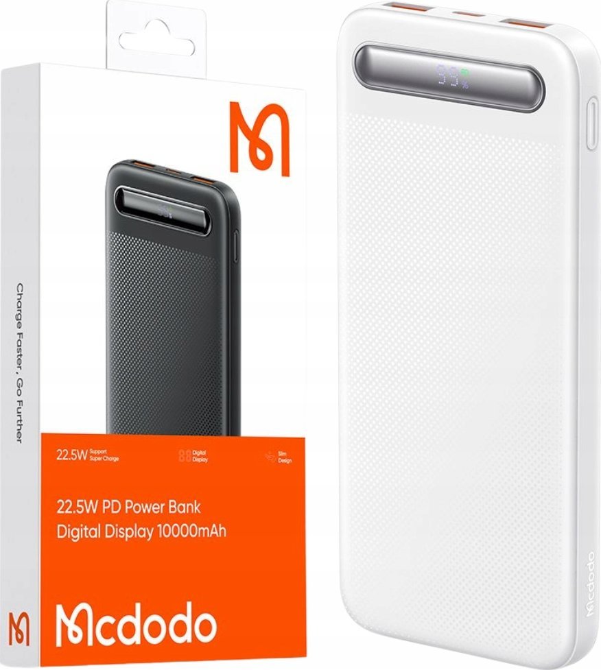 Powerbank Mcdodo MCDODO POWERBANK 10000MAH Z WYŚWIETLACZEM 3X USB USB-C 22,5W + KABEL USB-C