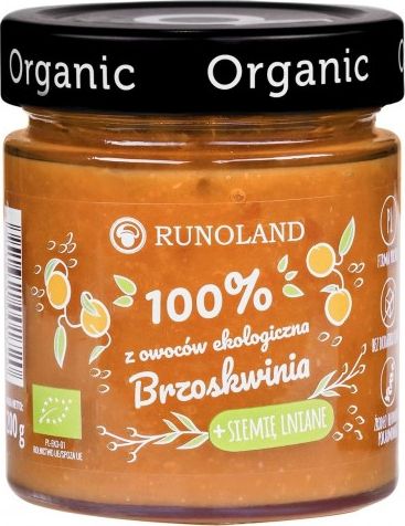 RUNOLAND SŁODKA PRZEKĄSKA BRZOSKWINIA Z SIEMIENIEM LNIANYM B/C BIO 200 g - RUNOLAND