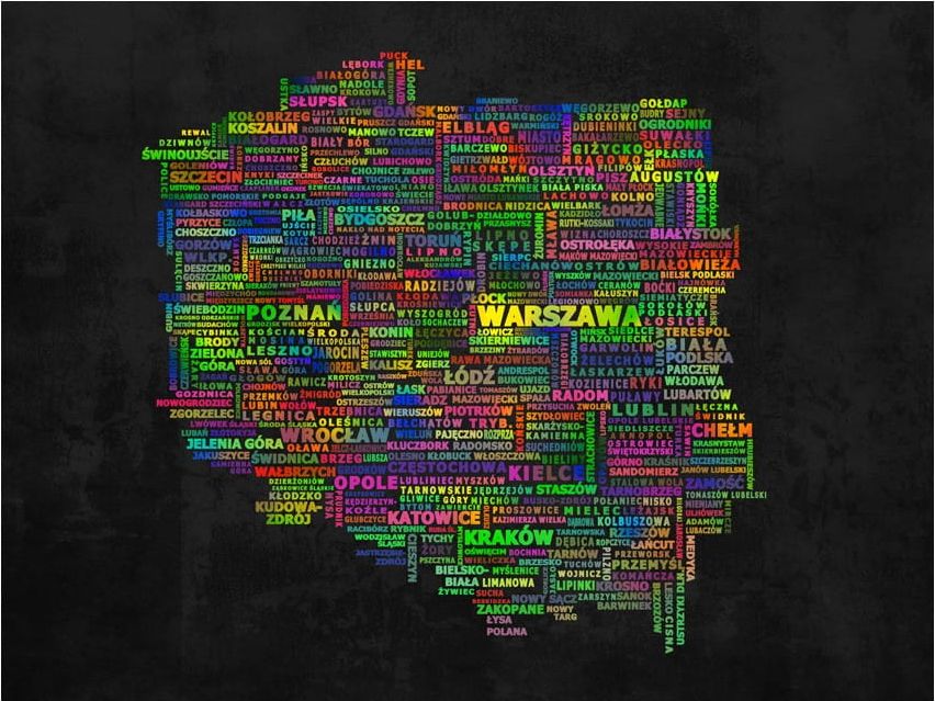 DecoNest Fototapeta - Mapa Polski - 400X309