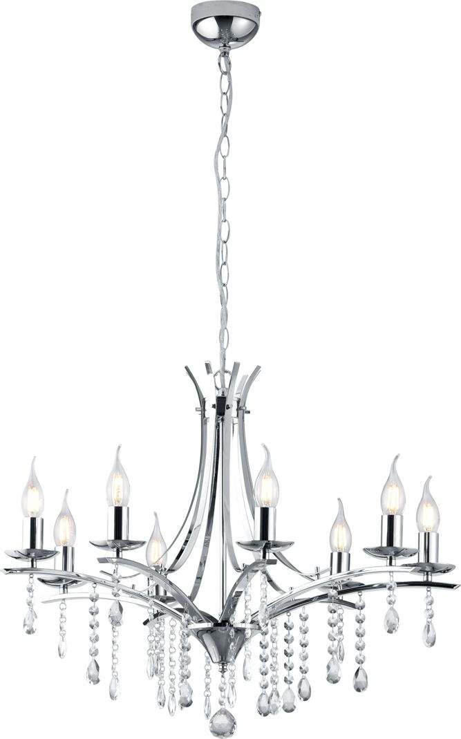 Lampa wisząca Trio Żyrandol chromowany metalowy Trio LUCERNA świecznikowy 101600806