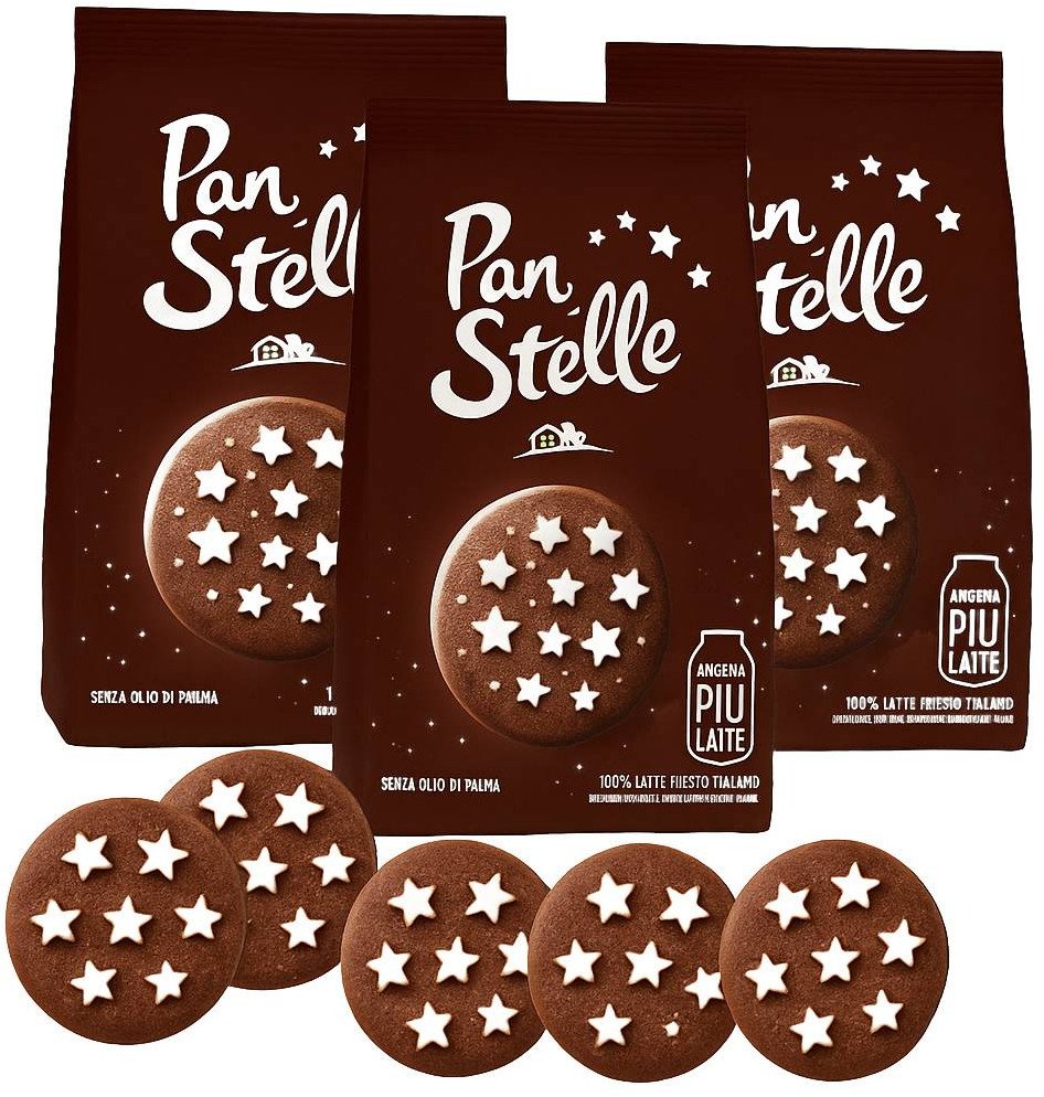 Ciastka czekoladowe z gwiazdkami 350g x 3 - Pan Di Stelle