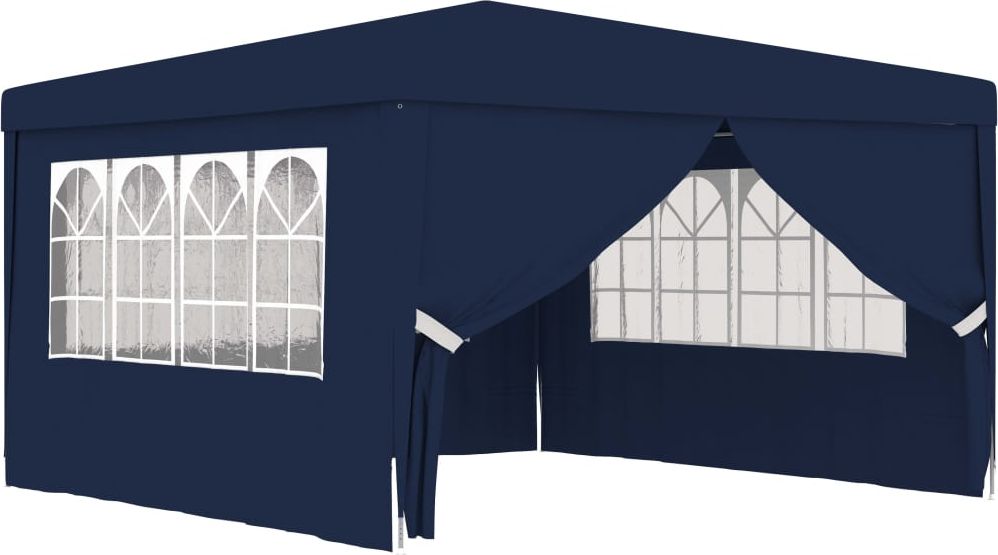 vidaXL Namiot imprezowy ze ściankami, 4x4 m, niebieski, 90 g/m