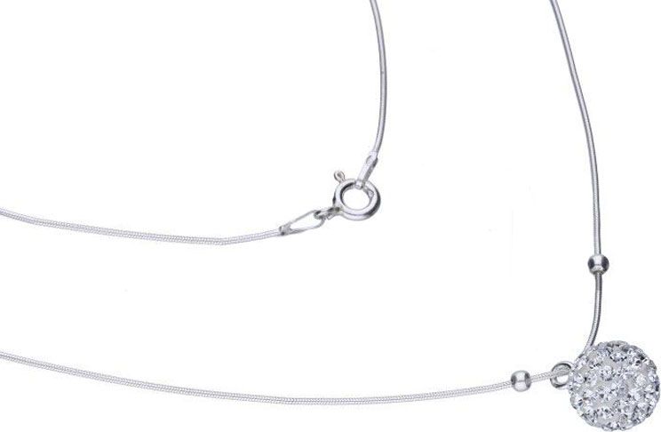 Lovrin Srebrny naszyjnik 925 na lince z kryształkami 3,20g
