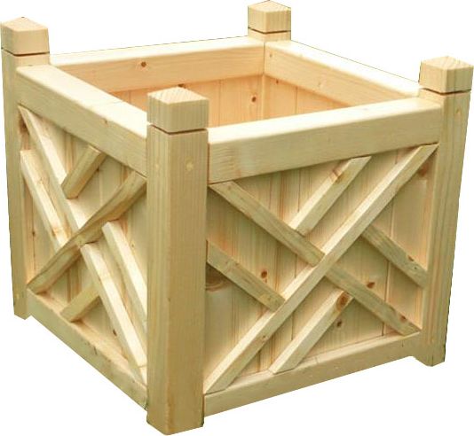 Elior Kwadratowa drewniana donica ogrodowa 15 kolorów - Irma wzór, kolor: 2