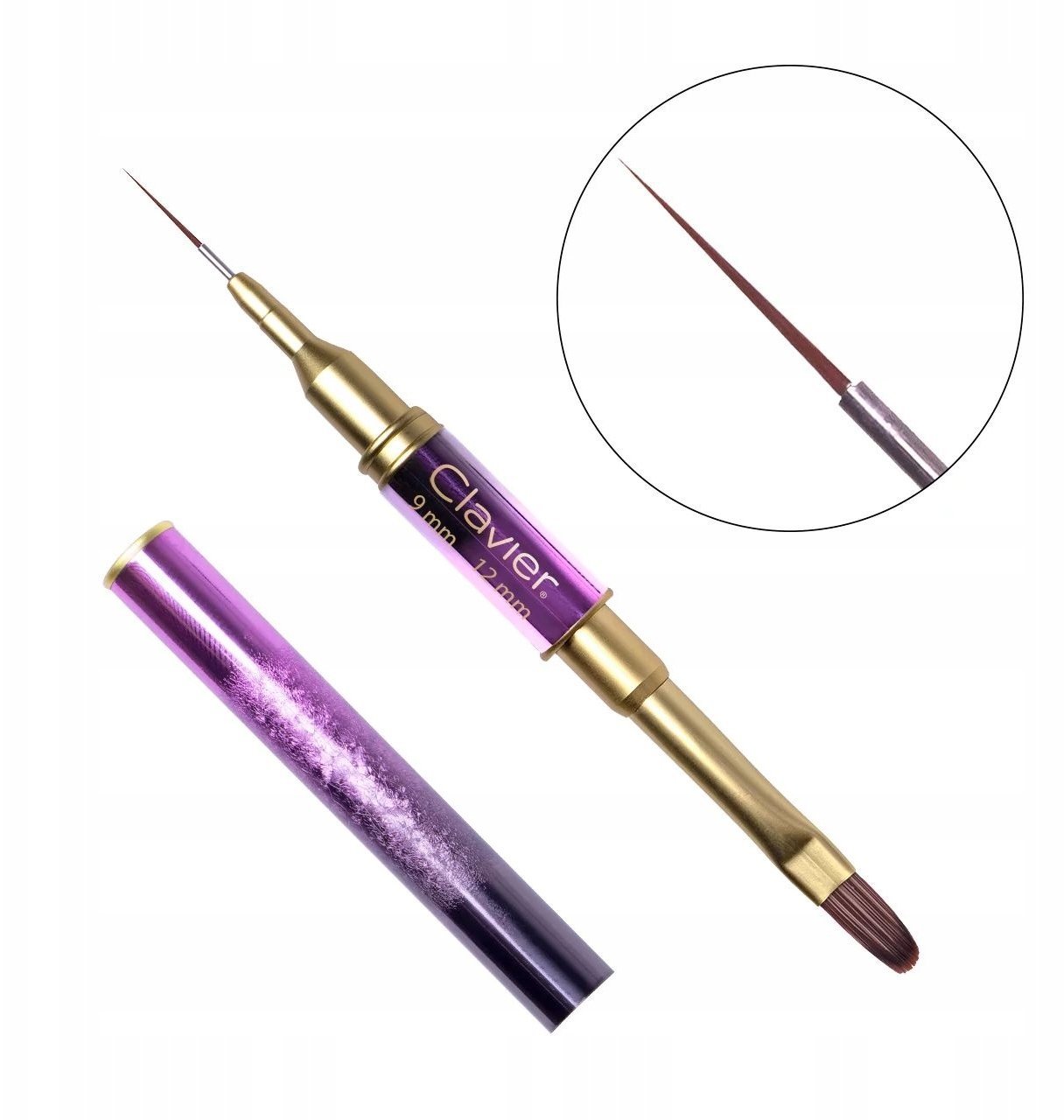 makear Pędzelek dwustronny 2w1 do zdobień i żelu #11