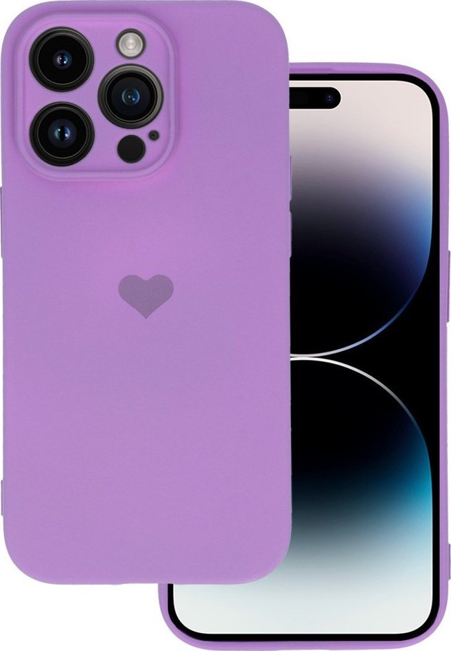 VENNUS SILICONE HEART CASE DO IPHONE 14 PRO WZÓR 1 FIOLETOWY