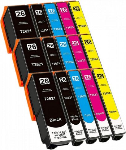 Tusz Epson 15x Tusz Do Epson T2621 T2631-2634 22/10ml CMYK