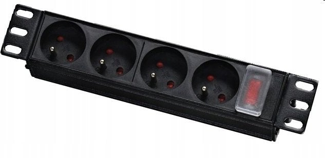 Lexi-NET 10" rozvodný panel LEXI-Net 4x230V, vypínač, indikátor napětí, kabel 1,8m, 1U