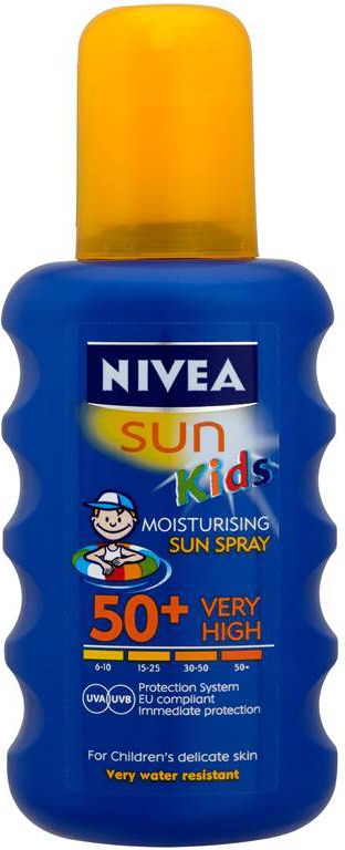 Nivea Sun Kids Coloured Sun Spray SPF50+ balsam do opalania 200ml