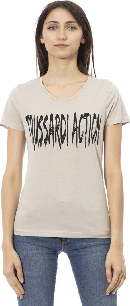 Trussardi Action Koszulka T-shirt marki Trussardi Action model 2BT26 kolor Brązowy. Odzież damska. Sezon: S