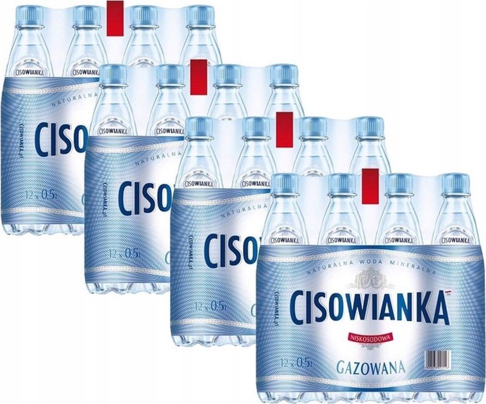 Woda Cisowianka Naturalna woda mineralna gazowana niskosodowa 500 ml x 48 sztuk