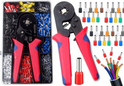 Zestaw narzędzi LeanToys Zestaw Zaciskarka Praska Do Tulejek Kabli 1200el LEAN Toys