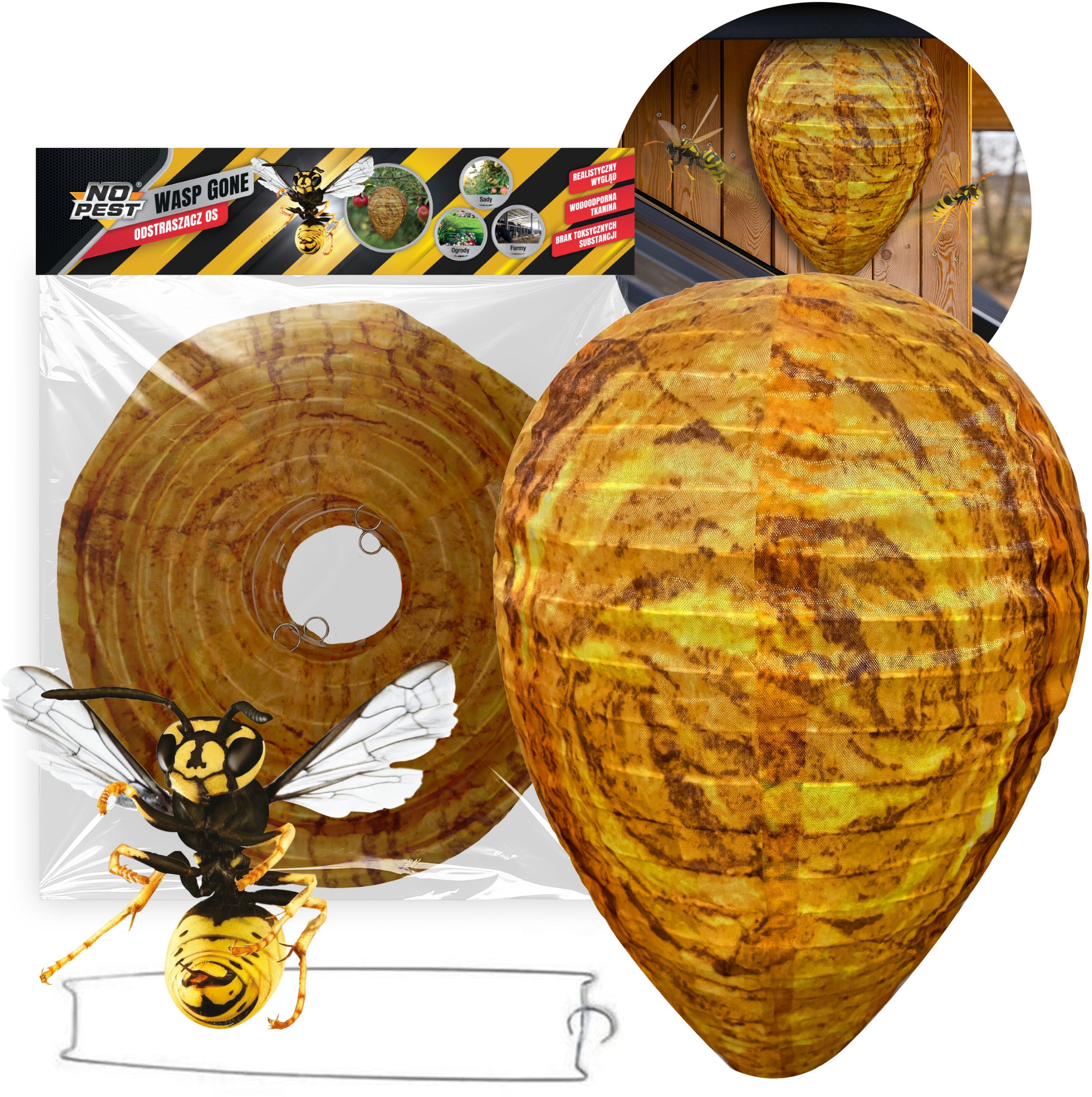 Odstraszacz Os na Osy Makieta Fałszywego Gniazda Odstraszająca Osy "Wasp Gone"