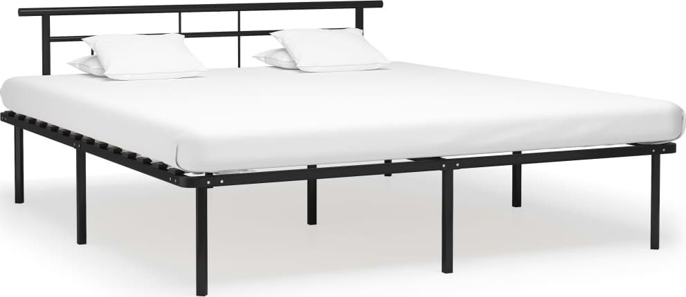 vidaXL Rama łóżka, czarna, metalowa, 200 x 200 cm