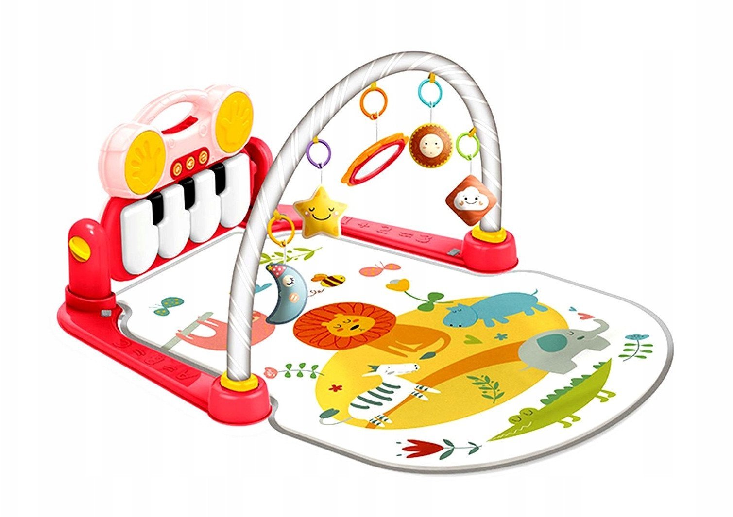 Mata dla niemowlÄt z pianinkiem i zawieszkami rÃ³Å¼owa