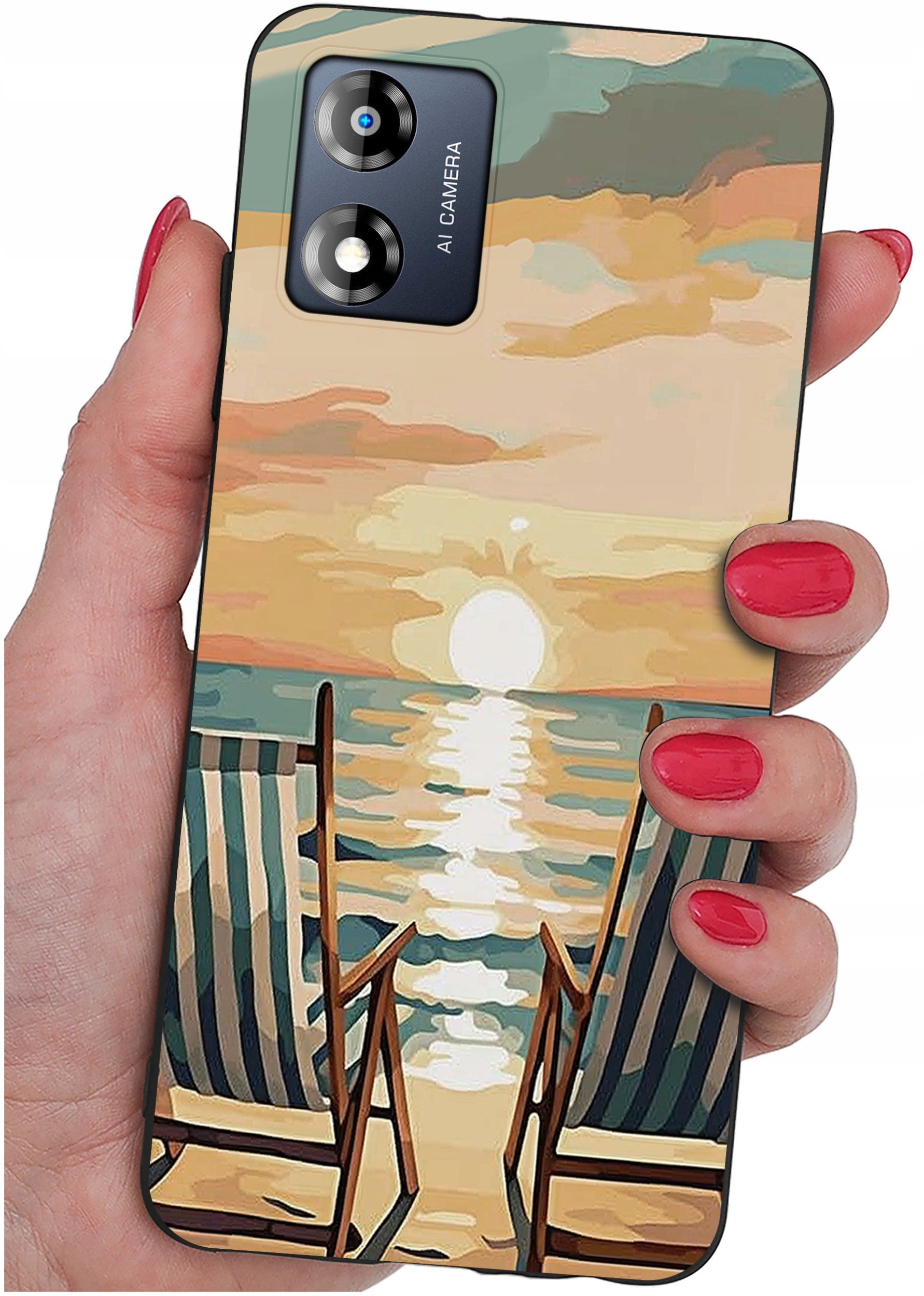 Etui do Motorola Moto E13 WZORY |SILIKONOWE MATT CASE + SZKŁO 9H