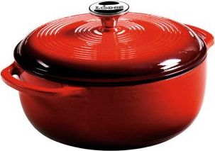 Lodge Garnek żeliwny emaliowany - czerwony 4,2L / Lodge