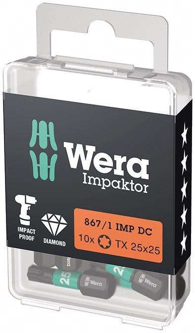Bit Impaktor 1/4" DIN 3126 C6,3 T25x25mm 10szt./opak. Wera