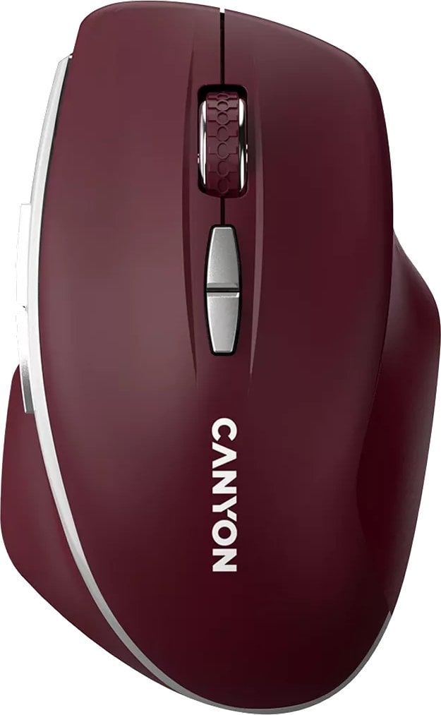 Mysz Canyon CANYON MW-21, 2.4 GHz Wireless mouse ,with 7 buttons, DPI 800/1200/1600, Battery: AAA*2pcs,Burgundy Red,72*117*41mm, 0.075kg