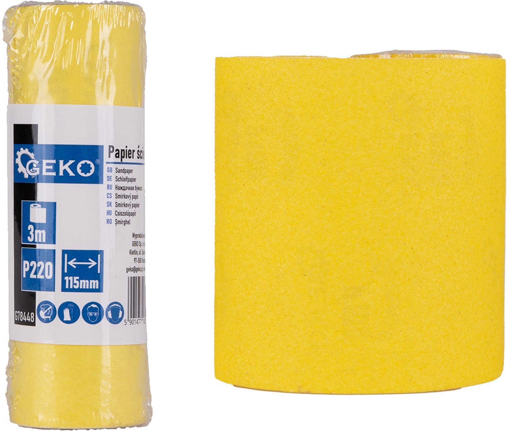 Geko Papier ścierny – rolka 115mm x 3m P220 (100)