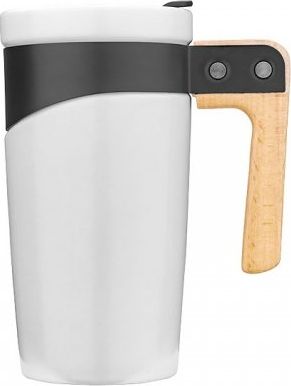 Termio Kubek ceramiczny z drewnianą rączką 470 ml GLORY (biały)