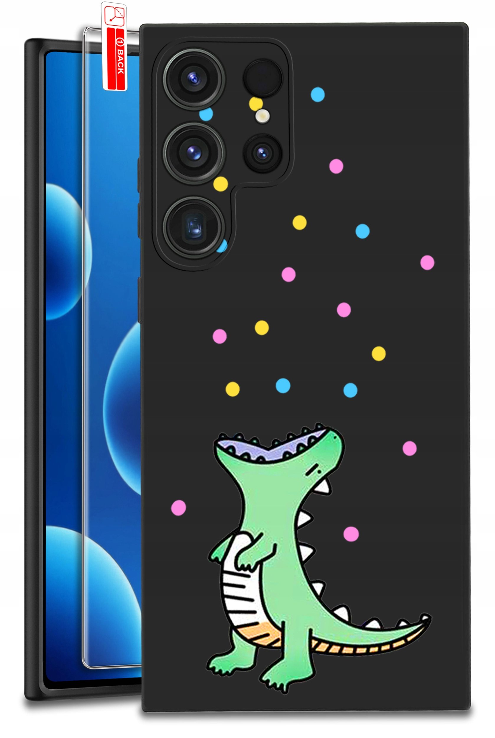 ETUI do Samsung Galaxy S24 Ultra | WZORY | SILIKONOWE MATT CASE + SZKŁO 9H