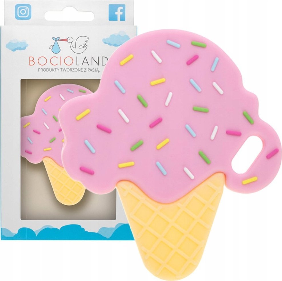 Bocioland Gryzak silikonowy Bocioland Lód truskawka