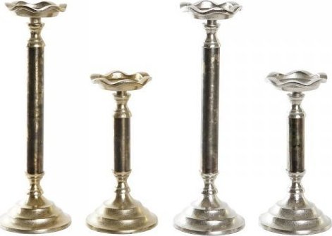 DKD Home Decor Świecznik DKD Home Decor 2 Części Aluminium Nowoczesny (10 x 10 x 31,5 cm) (2 Sztuk)