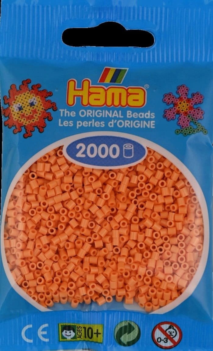 Hama mini perler 2000stk lys abriko