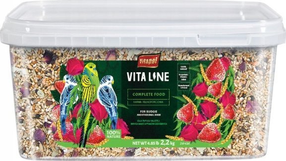 Vitapol Vitaline Karma pełnoporcjowa dla papużki falistej oraz innych małych ptaków ozdobnych, wiadro 2,2 kg
