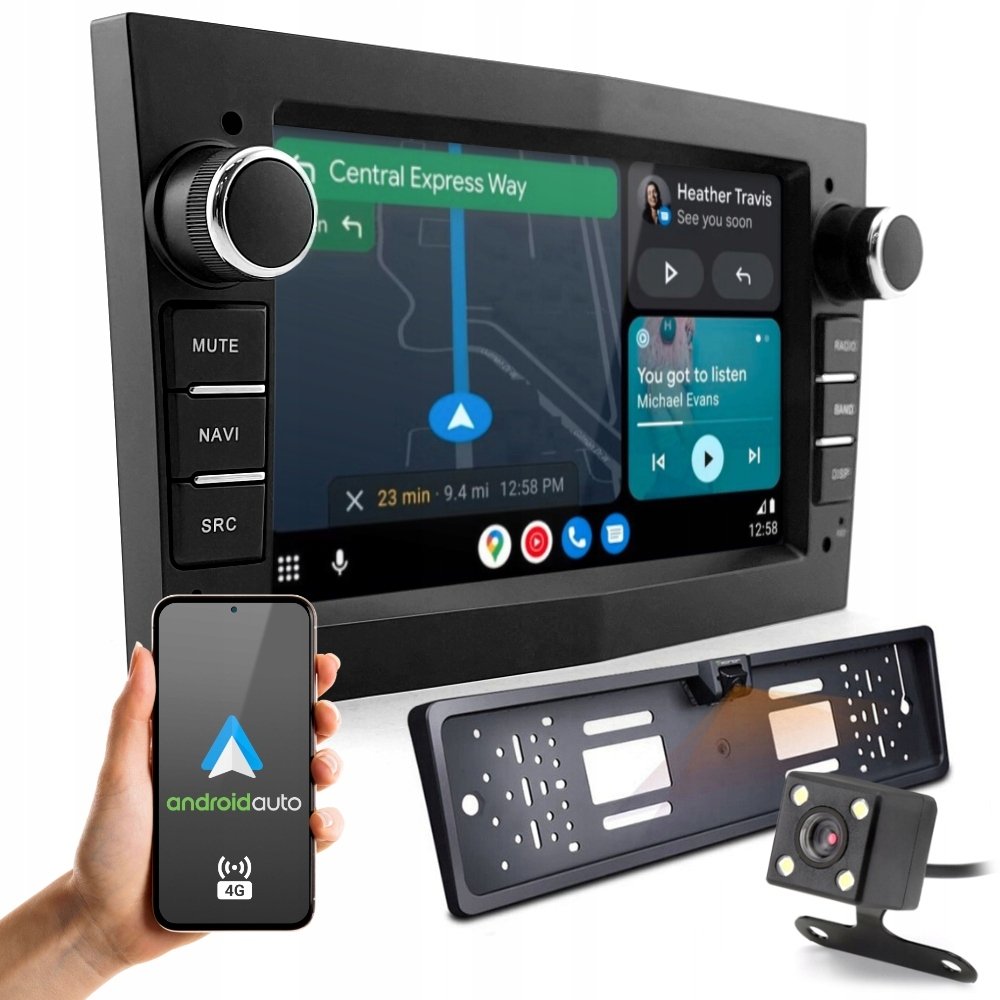 Radio 4GB RAM Opel 7" LCD Nawigacja GPS Android Auto WiFi GSM 4G Kamera