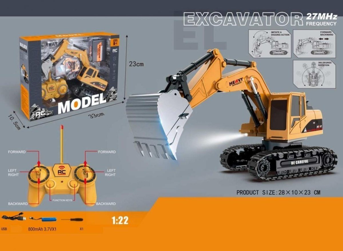 Koparka R/C 27MHz światło dźwięk sterowanie łyżką