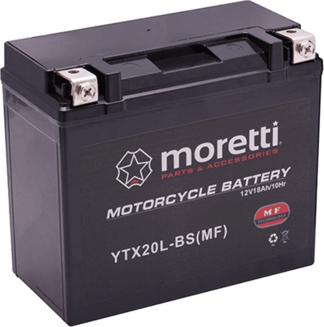 Moretti Akumulator AGM (GEL) MTX20L-BS Moretti 12V 18Ah 270A P+