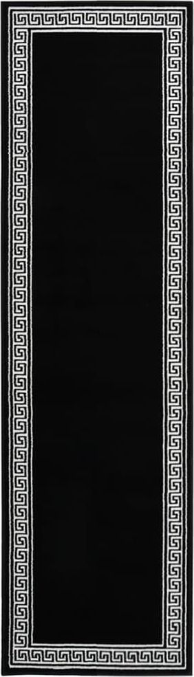 vidaXL Chodnik dywanowy, BCF, czarny z motywem, 60x300 cm