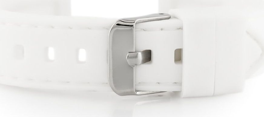 Pasek gumowy do zegarka - przeszywany biały 18mm uniwersalny