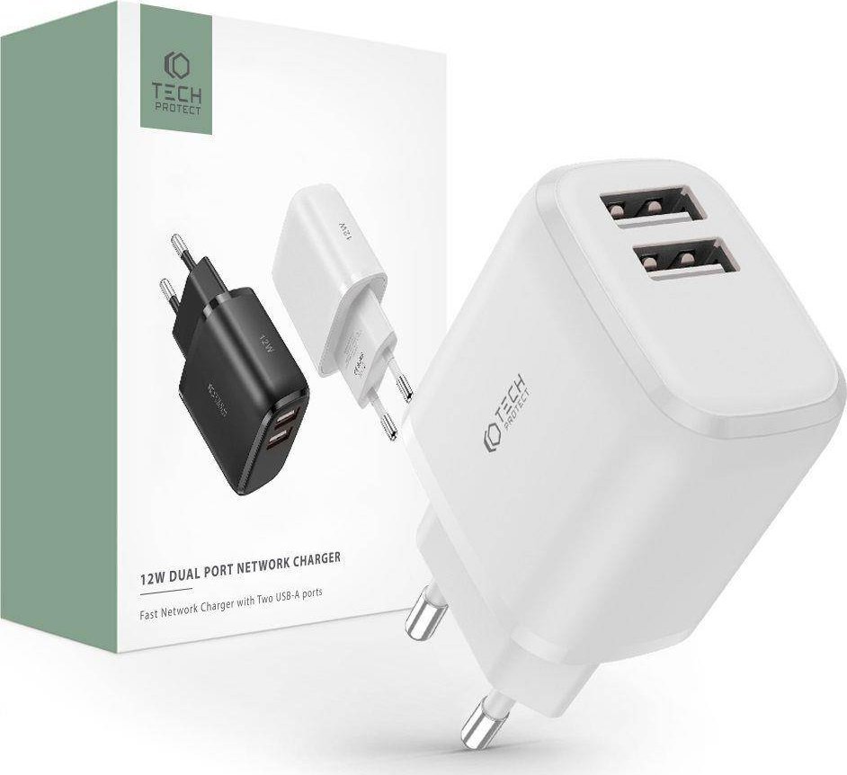 Ładowarka Tech-Protect 2x USB-A 2.4 A (9589046925733)