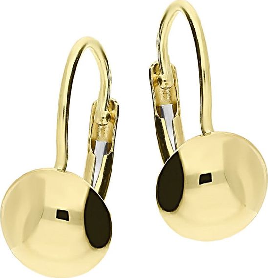 Lovrin Złote kolczyki 585 kulki gładkie 7mm 1,7g