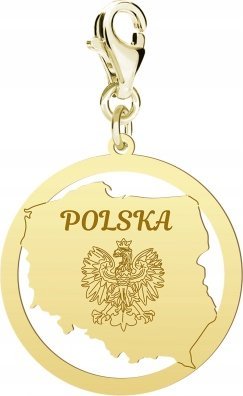 Radziszewska Jewellery Pozłacany Charms mapa POLSKA DEDYKACJA